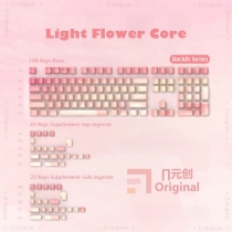 Light Flower Core 104+4 / 26 PBT Backlit Keycaps Set Cherry Profile for MX Switches Mechanical Gaming Keyboard